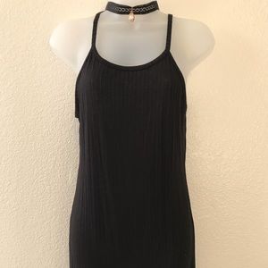 black dress with choker